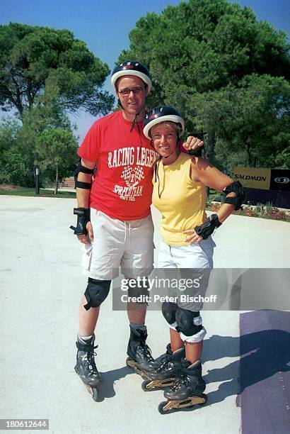 Nadine Spruß, Sascha Heuser Ehemann, Mann, Urlaub, Belek/Türkei, , "Club Aldiana", Inline-skate, Inliner, Helm, skaten, Sport, Sonnenbrille, ;