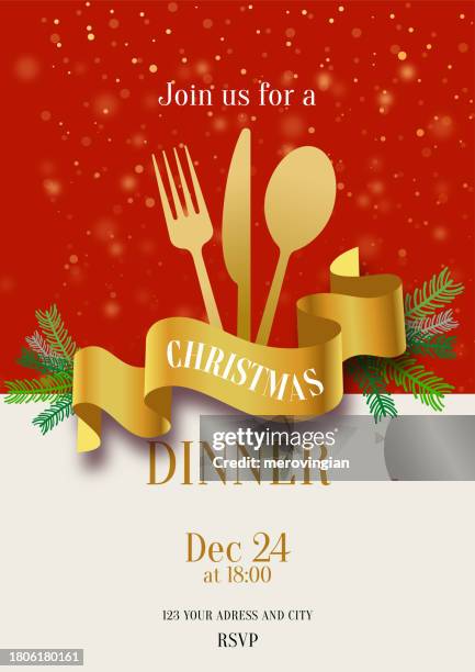 special christmas dinner menu - lunch stock illustrations