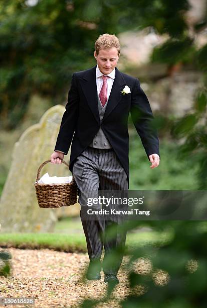 Guy Pelly attends the wedding of James Meade and Lady Laura Marsham at The Parish Church of St. Nicholas Gayton on September 14, 2013 in King's Lynn,...