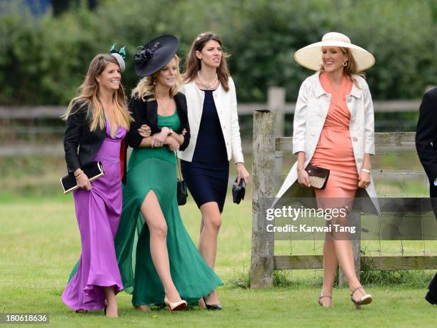 Guests attend the wedding of James Meade and Lady Laura Marsham at The Parish Church of St. Nicholas Gayton on September 14, 2013 in King's Lynn,...