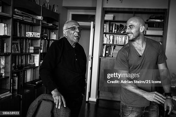 Photographer Adrian Steirn is pictured on location with Ahmed Kathrada, on November 21, 2011 in Johannesburg, South Africa. Inspired by Nelson...