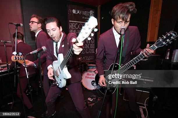 Nic Heron, Alex Kershaw and Sonny Crawford from the Computers performs at the Southsea Festival on September 14, 2013 in Portsmouth, England.