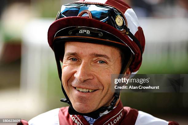 Thierry Jarnet poses at Longchamp racecourse on September 15, 2013 in Paris, France.