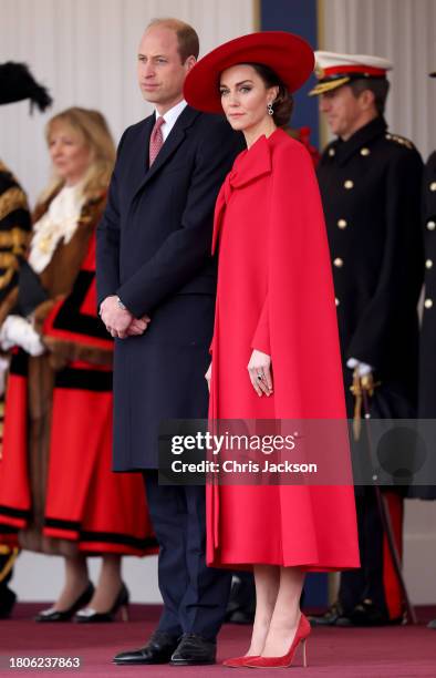 Prince William, Prince of Wales and Catherine, Princess of Wales attend a ceremonial welcome for The President and the First Lady of the Republic of...