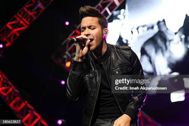 Singer/songwriter Prince Royce performs onstage during Calibash 2013 at Staples Center on September 14, 2013 in Los Angeles, California.