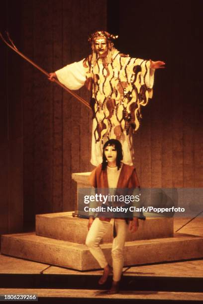 The Oresteia by Aeschylus, adapted by Tony Harrison. Dress rehearsal at the National Olivier Theatre in London, circa November 1981. The Oresteia is...