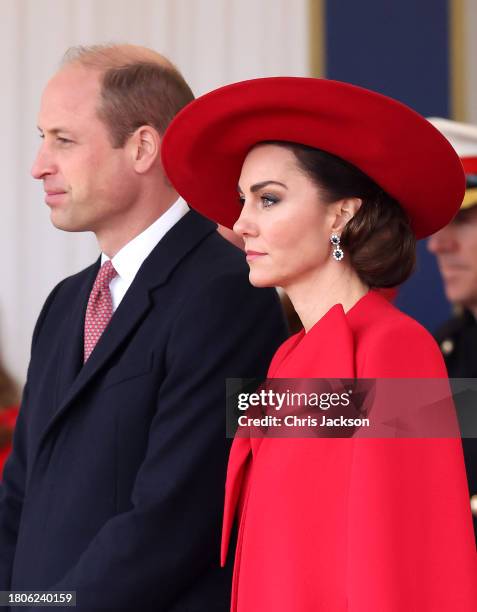 Prince William, Prince of Wales and Catherine, Princess of Wales attend a ceremonial welcome for The President and the First Lady of the Republic of...