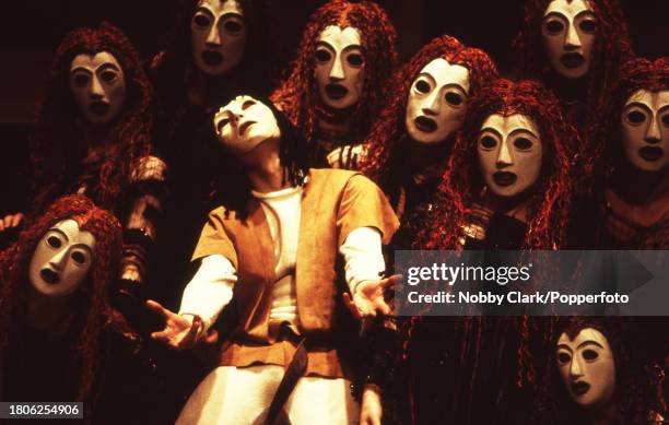 The Oresteia by Aeschylus, adapted by Tony Harrison. Dress rehearsal at the National Olivier Theatre in London, circa November 1981. The Oresteia is...