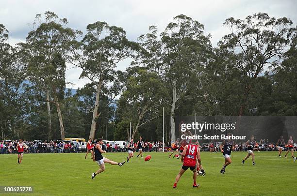 General view during the Yarra Valley Mountain District Football League Division 2 Seniors Grand Final between Healesville and Seville at Yarra...