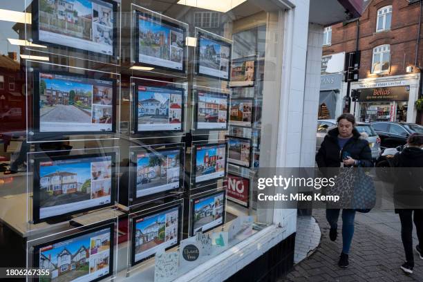 Small business shop front for an estate agent in Kings Heath on 24th November 2023 in Birmingham, United Kingdom.