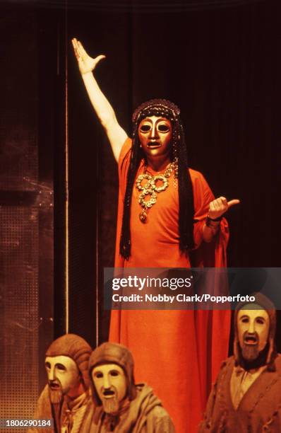 The Oresteia by Aeschylus, adapted by Tony Harrison. Dress rehearsal at the National Olivier Theatre in London, circa November 1981. The Oresteia is...