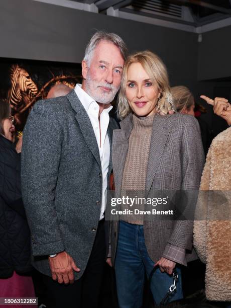 Tim Jefferies and Sarah Woodhead attend a private view of Mario Testino's new exhibition 'Gone Wild' at Hamiltons Gallery on November 21, 2023 in...