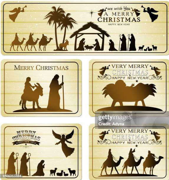 nativity - barn wood background stock illustrations