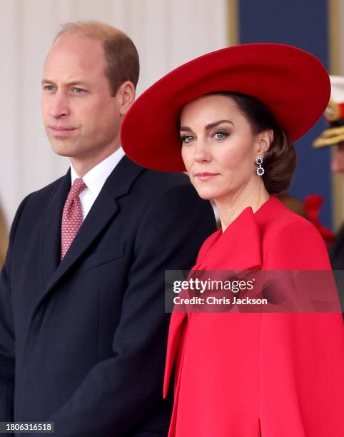 Prince William, Prince of Wales and Catherine, Princess of Wales attend a ceremonial welcome for The President and the First Lady of the Republic of...