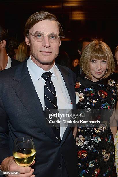 Shelby Bryan and Anna Wintour attend The Novak Djokovic Foundation New York Dinner at Capitale on September 10, 2013 in New York City.