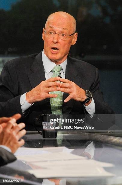 Pictured: Fmr. U.S. Treasury Secretary Hank Paulson appears on "Meet the Press" in Washington, D.C., Sunday, Sept. 15, 2013.