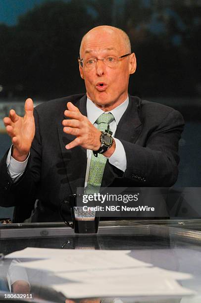 Pictured: Fmr. U.S. Treasury Secretary Hank Paulson appears on "Meet the Press" in Washington, D.C., Sunday, Sept. 15, 2013.