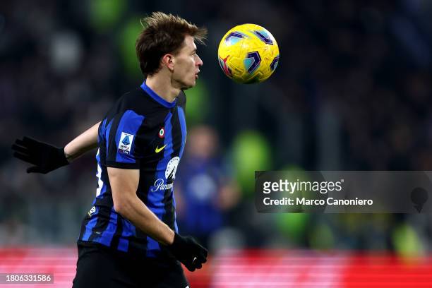Nicolo Barella of Fc Internazionale in action during the Serie A football match between Juventus Fc and Fc Internazionale. The match ends in a tie...