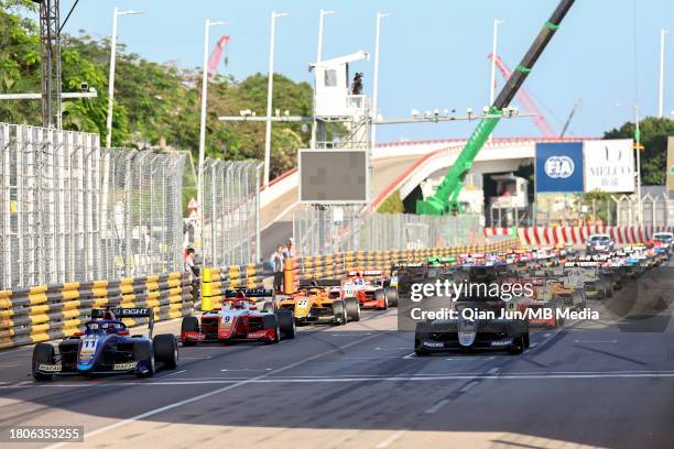 The race start during the Formula 3 Macau Grand Prix FIA F3 World Cup as part of the 70th Macau Grand Prix at Central Harbourfront Event Space on...