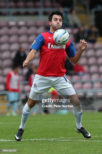 Charlie Allen of Gillingham in action during the Sky Bet League One match between Coventry City and Gillingham at Sixfields Stadium on September 15,...