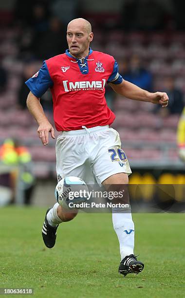 Adam Barrett of Gillingham in action during the Sky Bet League One match between Coventry City and Gillingham at Sixfields Stadium on September 15,...