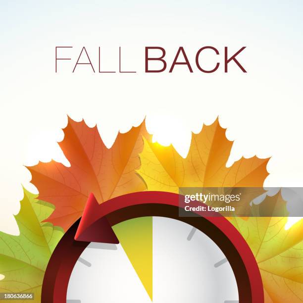 fall back - daylight savings - falling behind stock illustrations