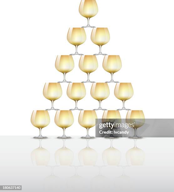 champagne tower - champagne pyramid stock illustrations