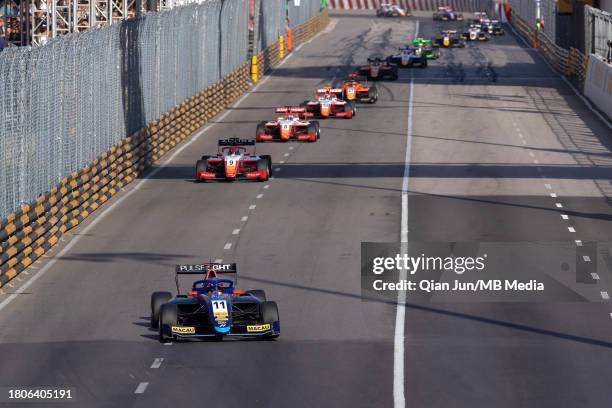 Luke Browning of Great Britain and Hitech Pulse-Eight leads the field during the Formula 3 Macau Grand Prix FIA F3 World Cup as part of the 70th...