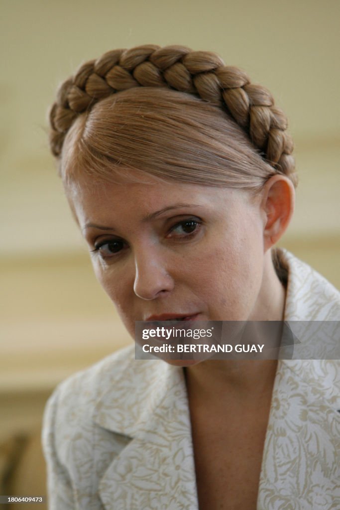 Former Ukrainian Prime minister Yulia Timoshenko speaks during an ...