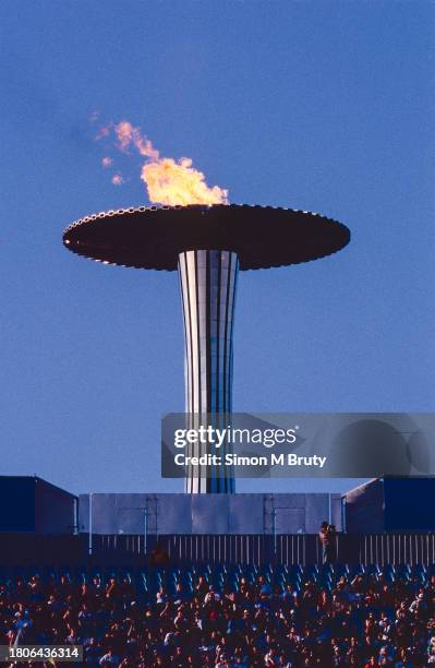 The Olympic flame during the Sydney 2000 Olympic Games at the Olympic Stadium on September 29th, 2000 in Sydney, Australia.