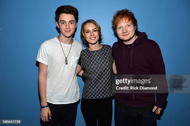 Greyson Chance, Bridgit Mendler and Ed Sheeran attend "T.J. Martell Foundation's 14th Annual Family Day Honoring Paradigm Talent Agency's Marty...