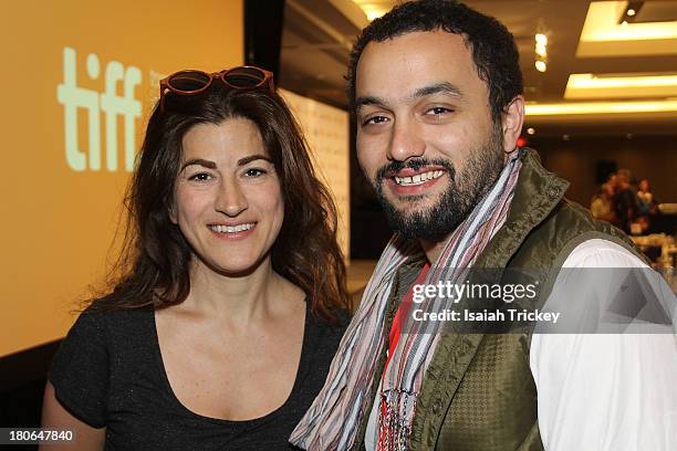 Winners of the BlackBerry People's Choice Documentary Award for 'The Square' Director Jehane Noujaim and producer Karim Amer attend the 2013 Awards...