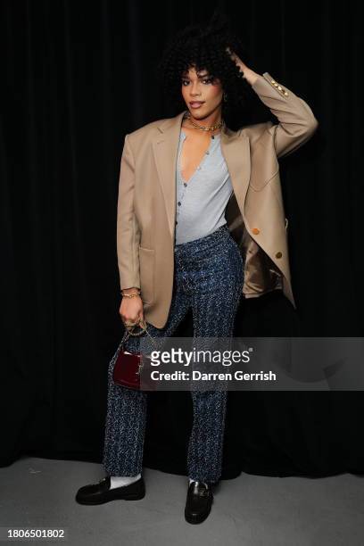 Yasmin Finney attends a special private view of Gucci Cosmos and intimate panel talk hosted by Afua Hirsch in conversation with Ronan McKenzie, Molly...