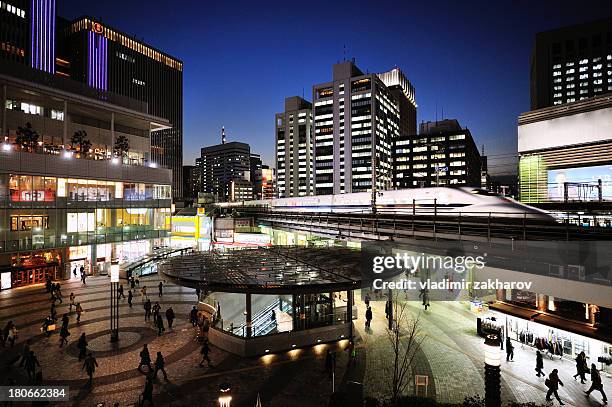 tokyo cityscape at twilight - bullet trains stock pictures, royalty-free photos & images