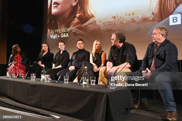 Brenda Emmanus, Suranne Jones, Rose Leslie, Dougray Scott, Romola Garai, Tom Edge and Jake Lushington attend a screening of new BBC Drama "Vigil"...