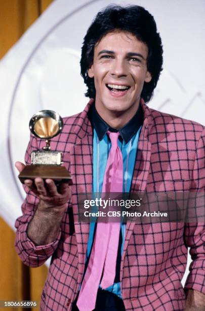 24th Annual Grammy Awards. Broadcast February 24 at the Shrine Auditorium, Los Angeles, California. Pictured is Rick Springfield, backstage.