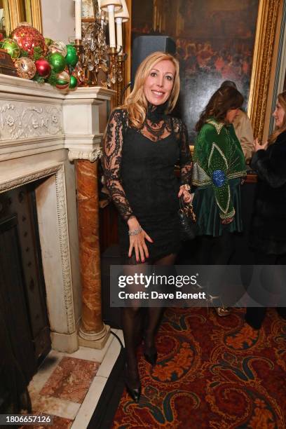 Eva Alexandridis attends a party celebrating the exclusive launch of Celia Kritharioti at Harrods held at Mark's Club on November 27, 2023 in London,...