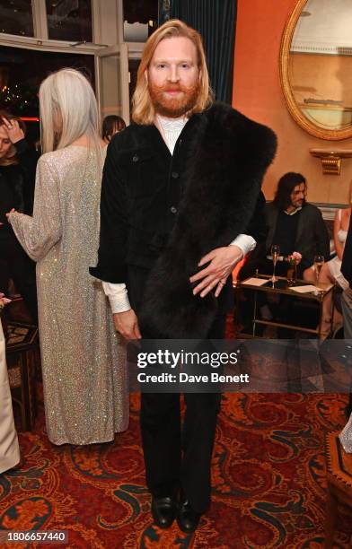 Henry Conway attends a party celebrating the exclusive launch of Celia Kritharioti at Harrods held at Mark's Club on November 27, 2023 in London,...