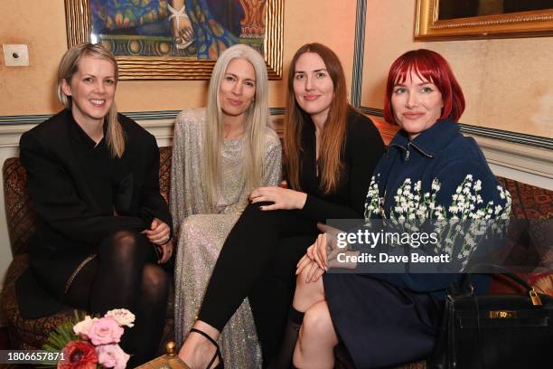 Laura Ingham, Deputy Editor of British Vogue Sarah Harris, Naomi Smart and Julia Hobbs attend a party celebrating the exclusive launch of Celia...