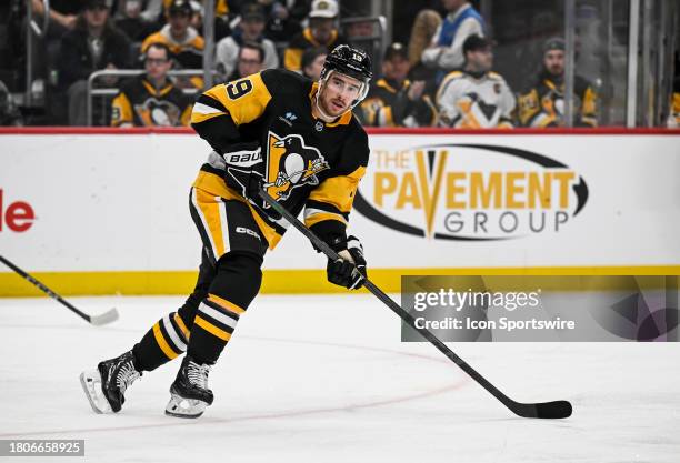 Pittsburgh Penguins right wing Reilly Smith skates during the third period in the NHL game between the Pittsburgh Penguins and the New York Rangers...