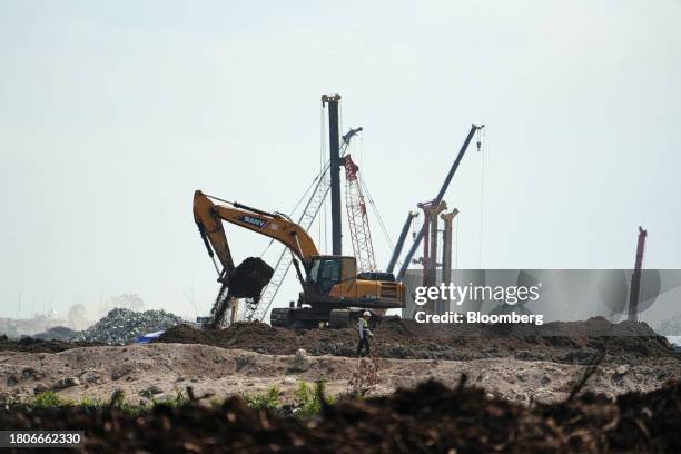 Digger at Kalimantan Industrial Park Indonesia in Bulungan Regency, North Kalimantan, Indonesia, on Friday, Oct. 20, 2023. Indonesia today has eight...