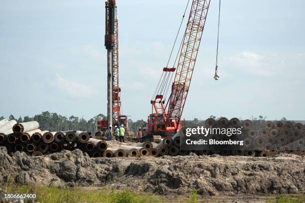 Construction workers at Kalimantan Industrial Park Indonesia in Bulungan Regency, North Kalimantan, Indonesia, on Friday, Oct. 20, 2023. Indonesia...