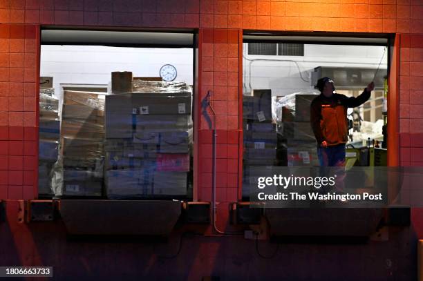 Amazon packages on the loading dock of the Bemidji Post Office on November 25, 2023. The Bemidji Post Office has been overrun with Amazon packages,...