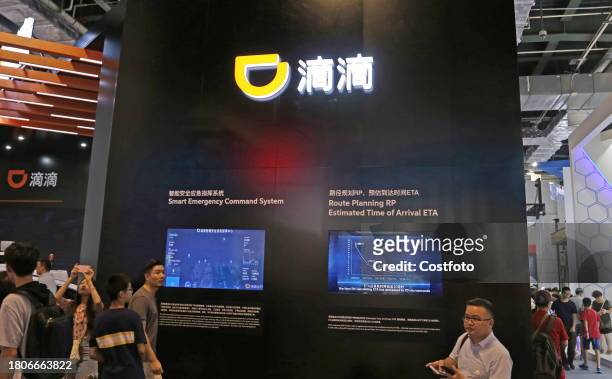 Photo shows the Didi Chuxing exhibition area at the World Artificial Intelligence Conference in Shanghai, China, August 31, 2019.