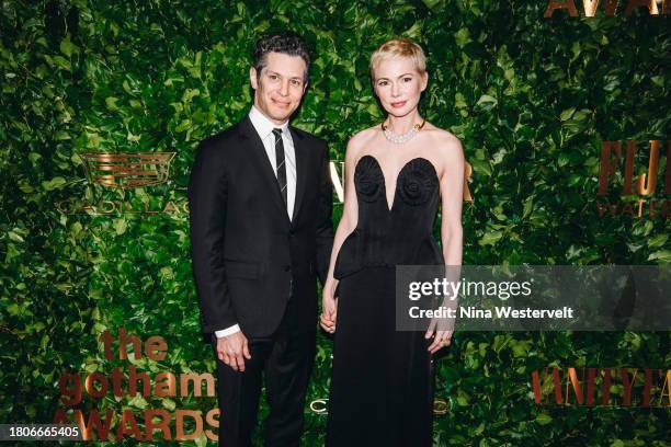 Thomas Kail and Michelle Williams at the 33rd Annual Gotham Awards held at Cipriani Wall Street on November 27, 2023 in New York City.