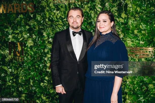 Leonardo DiCaprio and Lily Gladstone at the 33rd Annual Gotham Awards held at Cipriani Wall Street on November 27, 2023 in New York City.