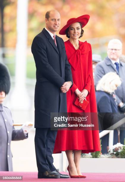 Prince William, Prince of Wales and Catherine, Princess of Wales attend a ceremonial welcome for The President and the First Lady of the Republic of...