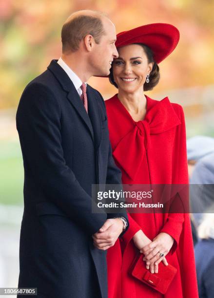 Prince William, Prince of Wales and Catherine, Princess of Wales attend a ceremonial welcome for The President and the First Lady of the Republic of...