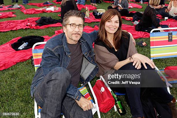 Leland Orser and Jeanne Tripplehorn attend Eddie Vedder and Zach Galifianakis Rock Malibu Fundraiser for EBMRF and Heal EB on September 15, 2013 in...