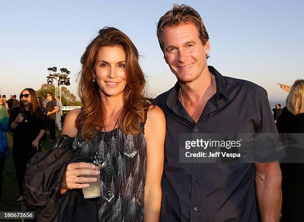 Cindy Crawford and Rande Gerber attend Eddie Vedder and Zach Galifianakis Rock Malibu Fundraiser for EBMRF and Heal EB on September 15, 2013 in...
